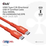 Kép 6/10 - Club 3D Kábel - CAC-1573 (USB2 Type-C, M/M Kétirányú, 480Mb, 240W EPR, 2m)
