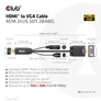 Kép 3/8 - Club 3D Kábel - CAC-1712 (HDMI to VGA, M/M, 2m, 28AWG, 1080p, 3.5mm jack, Micro USB táplálás)