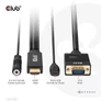 Kép 7/8 - Club 3D Kábel - CAC-1712 (HDMI to VGA, M/M, 2m, 28AWG, 1080p, 3.5mm jack, Micro USB táplálás)