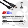 Kép 2/6 - Club 3D Kábel - CAC-2163 (Mini DisplayPort to DisplayPort 1.2, 2m, 4K 60Hz, Bidirektional, 21.6Gbps, zárral)
