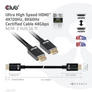 Kép 2/10 - Club 3D Kábel - CAC-1372 (HDM 2.1, 4K120Hz, 8K60Hz, 48Gbps, 2m, M/M)