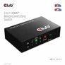 Kép 1/10 - Club 3D Switch - CSV-1381 (3 to 1 HDMI, 8K60Hz/4K120Hz, IR Távirányítóval, HDR, HDCP 2.2/1.4, Metalház)