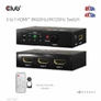 Kép 9/10 - Club 3D Switch - CSV-1381 (3 to 1 HDMI, 8K60Hz/4K120Hz, IR Távirányítóval, HDR, HDCP 2.2/1.4, Metalház)