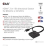 Kép 10/10 - Club 3D Switch - CSV-1384 (HDMI 2-az-1-ben, Kétirányú, 8K60Hz/4K120Hz, HDR, HDMI 2.1)