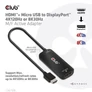 Kép 6/10 - Club 3D Átalakító - CAC-1335 (HDMI+Micro USB to DisplayPort, 4K120Hz/8K30Hz, M/F, aktív)