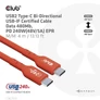 Kép 6/10 - Club 3D Kábel - CAC-1515 (USB2.0 Type-C, 480Mb, 240W PD, 4m, kétirányú, USB-IF Certified)