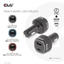 Kép 5/10 - Club 3D Autós Töltő - CAC-1922 (63W, USB-A, USB-C, 12-24V, QC3.0)