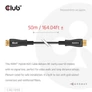 Kép 3/8 - Club 3D Kábel - CAC-1393 (HDMI 2.1 Ultra High Speed, Hybrid AOC, 4K120Hz, 8K60Hz, 48Gbps, M/M, 50m)