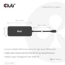 Kép 3/8 - Club 3D USB Hub - CSV-2551 (USB-C to USB-C, 2xUSB-A, RJ45, SD/MicroSD, 100W PD, HDMI, DP, 8K30hz)