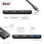 Kép 4/8 - Club 3D USB Hub - CSV-2551 (USB-C to USB-C, 2xUSB-A, RJ45, SD/MicroSD, 100W PD, HDMI, DP, 8K30hz)