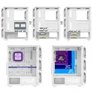 Kép 8/10 - Spirit of Gamer Számítógépház - REBEL NX White (fekete, ablakos, 4x12cm ventilátor, alsó táp,  ATX, 1xUSB3.0, 2xUSB2.0)