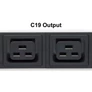 Kép 3/3 - Manhattan elosztó - 19" 1U Rackmount elosztó, 8db C19 aljzat, 2m eltávolítható kábel, ki-be kapcsológomb