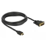 Kép 2/2 - Delock Átalakító Kábel - 85654 (HDMI - DVI (24+1), apa/apa, kétírányú, 2m)