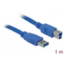Kép 1/2 - Delock Kábel - 82580 (USB3.0, A-B kábel, apa/apa, kék, 1m)