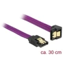 Kép 1/2 - Delock Kábel - 83695 (SATA3, egyenes/lefelé 90fok, csatl.(fémlappal) Max.: 6Gb/s, lila, 0.3m)