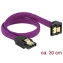 Kép 2/2 - Delock Kábel - 83695 (SATA3, egyenes/lefelé 90fok, csatl.(fémlappal) Max.: 6Gb/s, lila, 0.3m)