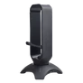 Kép 4/6 - Rampage Fejhallgató állvány - RM-H66 GUARD (fekete, műanyag, USB HUB, Egérkábel tartó, RGB)