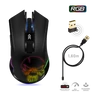 Kép 7/10 - Spirit of Gamer Egér Vezeték nélküli - ELITE-M20 Wireless (4800DPI, 1000Hz, 6 gomb, Omron, harisnyázott kábel, fekete)