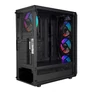 Kép 2/5 - Everest Számítógépház -  BUMPY (fekete; plexi; ATX; alsó táp; 1x120mm LED; 1xUSB3.0 + 2xUSB2.0, I/O; porszűrő)