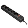 Kép 1/3 - S-Link túlfeszültségvédő - SPG3-J-5 (5 aljzat, max.4000 Watt, 306 Joule, 1,5m kábel, fekete)