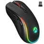 Kép 1/5 - Everest Vezeték nélküli Egér - SM-W75 -X-RAPID (1600 DPI, 6 gomb, optikai, fekete, RGB LED)