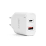 Kép 1/3 - Delight Telefon töltő  - 1db Type-C + 1db USB PD20W gyorstöltéssel, Fehér