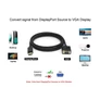 Kép 5/6 - Equip Kábel - 119338 (DisplayPort to VGA, apa/apa, 2m)
