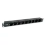 Kép 1/4 - Equip Hálózati Elosztó - 333282 (Schuko, 9 Schuko, Rack 1U, 1,8m kábel, fekete)
