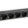 Kép 2/4 - Equip Hálózati Elosztó - 333282 (Schuko, 9 Schuko, Rack 1U, 1,8m kábel, fekete)