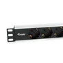 Kép 2/6 - Equip Hálózati Elosztó - 333292 (Schuko, 9 Schuko, Rack 1U, 1,8m kábel, aluminium, fekete)