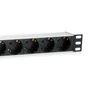 Kép 4/6 - Equip Hálózati Elosztó - 333292 (Schuko, 9 Schuko, Rack 1U, 1,8m kábel, aluminium, fekete)