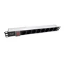 Kép 1/6 - Equip Hálózati Elosztó - 333293 (Schuko, 8 Schuko, Rack 1U, 1,8m kábel, aluminium, fekete)