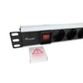 Kép 2/6 - Equip Hálózati Elosztó - 333293 (Schuko, 8 Schuko, Rack 1U, 1,8m kábel, aluminium, fekete)