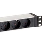 Kép 4/6 - Equip Hálózati Elosztó - 333293 (Schuko, 8 Schuko, Rack 1U, 1,8m kábel, aluminium, fekete)