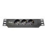 Kép 1/5 - Equip Hálózati Elosztó - 333299 (Schuko, 3 Schuko, Rack 10", 1,8m kábel, fekete)