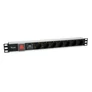 Kép 1/6 - Equip Hálózati Elosztó - 333309 (Schuko, 7 Schuko, Rack 1U, túlfeszültség védelett, 1,8m kábel, aluminium, fekete)