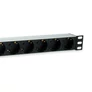 Kép 4/6 - Equip Hálózati Elosztó - 333309 (Schuko, 7 Schuko, Rack 1U, túlfeszültség védelett, 1,8m kábel, aluminium, fekete)
