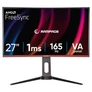 Kép 1/6 - Rampage Monitor 27" - VOYAGER (VA, 165Hz, 1ms, 16:9, 1920x1080, 250cd/m2, 2xHDMI, DisplayPort, fekete, FreeSync, ívelt)