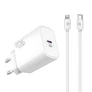 Kép 1/10 - S-Link Hálózati töltő - SL-EC62PD (20W, QC4.0 Gyorstöltés,Type-C to Lightning, 100cm adat+töltőkábel, fehér)