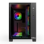 Kép 2/8 - NJOY Számítógépház -  AURA (fekete, ablakos, ATX, 7x12cm, 2xUSB3.0, 1x USB-C)