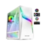Kép 6/10 - Spirit of Gamer Számítógépház - CLONE 4 White (fekete, ablakos, 2x12cm ventilátor, alsó táp,  ATX, 1xUSB3.0, 2xUSB2.0)