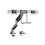 Kép 1/9 - Equip Monitor Asztali konzol - 650161 (17"-32", 2 monitor, dönthető, forgatható, Max.: 2x9kg, fekete/ezüst)