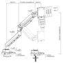 Kép 9/9 - Equip Monitor Asztali konzol - 650181 (17"-49", 1 monitor, dönthető, forgatható, Max.: 20kg, fehér)