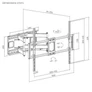 Kép 2/10 - Equip TV Fali konzol - 650343 (60"-120", Max.: 120kg, dönthető, forgatható, fekete)