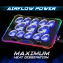Kép 2/9 - Spirit of Gamer Notebook Hűtőpad 17"-ig - AIRBLADE 1300 RGB (25,8dB; max. 169 m3/h; 10x6cm+3x8cm, RGB LED, 2xUSB2.0)