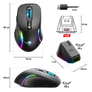Kép 2/10 - Spirit of Gamer Egér Vezeték nélküli  - ELITE-M50 Black (Optikai, 8000DPI, 1000Hz, 6 programozható gomb, RGB, fekete)