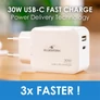 Kép 2/8 - Bluestork Hálózati töltő - PW-NB-30-C-A/2 (USB-C, USB-A, 30W, fehér)