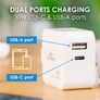 Kép 4/8 - Bluestork Hálózati töltő - PW-NB-30-C-A/2 (USB-C, USB-A, 30W, fehér)