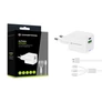 Kép 2/10 - Conceptronic telefon töltő adapter+kábel - ALTHEA16W (USB-C+USB-A, 33W, 3in1 töltő kábel, fehér)