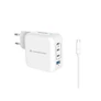 Kép 1/3 - Conceptronic telefon töltő adapter+kábel - ALTHEA18W (3xUSB-C+USB-A, 100W, USB-C töltő kábel, fehér)